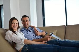 Couple on sofa photo