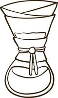 Coffee in package line drawn icon. vector