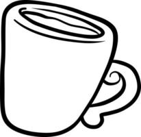 Cup with coffee coffee line drawn icon. vector