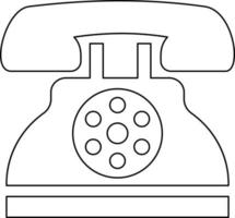 Phone web icon drawn with a line. vector