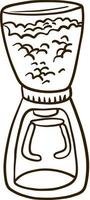 Coffee grinder line drawn icon. vector