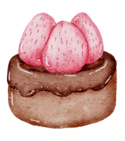 san valentin dulce postre acuarela png