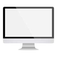 écran d'ordinateur avec écran blanc vierge. png