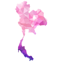 carte de la thaïlande dans un style polygonal géométrique. triangle de gemmes abstraites, fond de conception moderne. png