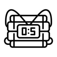 Time bomb, linear vector icon,
