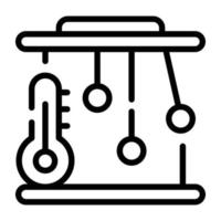 An editable line icon of a physics vector