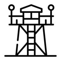 An observatory tower line icon download vector