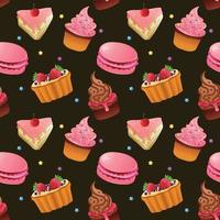 Dessert Food Seamless Pattern Background vector