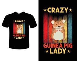 Guinea Pig Vector T-Shirt Design Template