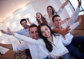 group of friends taking selfie photo