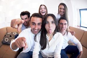 group of friends taking selfie photo