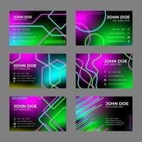 Modern Neon Business Card Template vector