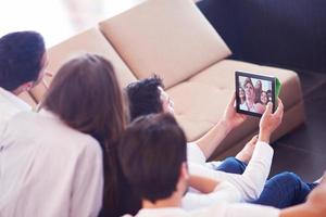 group of friends taking selfie photo