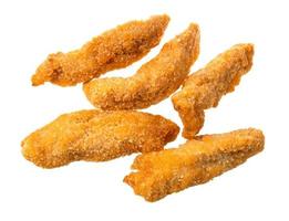several chicken strips isolated on white photo