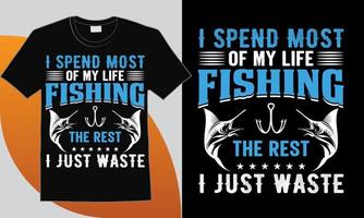 citas de diseño de camisetas de pesca, camiseta de pescado vector