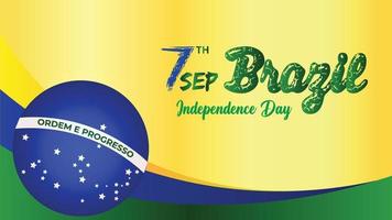 7 September brazil independence day illustration with national flag background vector