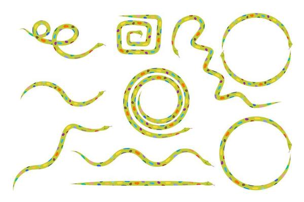 Vector set of cute colorful snakes