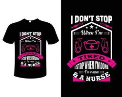 Nurse T-Shirt Design Vector Illustration Template