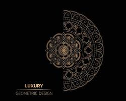 Luxury ornamental mandala design background in gold color vector