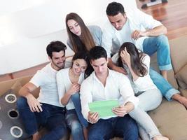 group of friends taking selfie photo