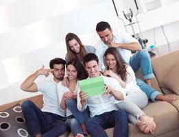 group of friends taking selfie photo