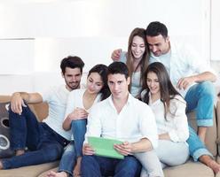 group of friends taking selfie photo