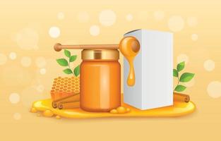 Honey Packaging Mockup vector