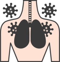 ícone de vírus de infecção, corpo humano png