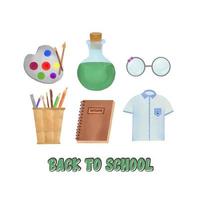 Back to school Watercolor School Clipart vector