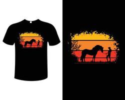 plantilla de vector de diseño de camiseta de caballo