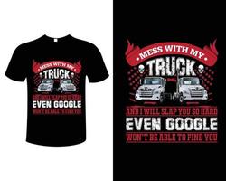 Trucker T-Shirt Design Vector Illustration Template