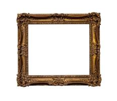 ancient dark ornamental picture frame isolated photo