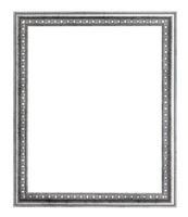 empty wide silver carved wooden picture frame photo