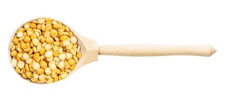 top view of spoon with dried split yellow peas photo