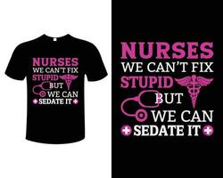 Nurse T-Shirt Design Vector Illustration Template