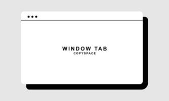 Window tab display for text copy space template. Background design with minimalist and clean style. Computer interface in retro style design vector