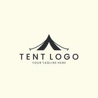 tent logo with vintage and emblem vector illustration icon template design