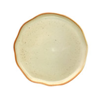 Empty porcelain, top view ceramic plate on transparent background png file