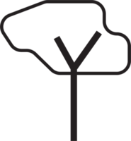 Simplicity tree drawing flat design. png