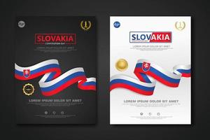 Set poster design Slovakia Constitution Day background template vector