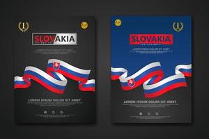 Set poster design Slovakia Constitution Day background template vector