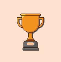 isolated object golden trophy cartoon illustration.award trophy.vector eps 10 vector