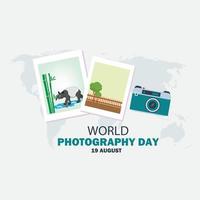 vector del día mundial de la fotografía. diseño simple y elegante