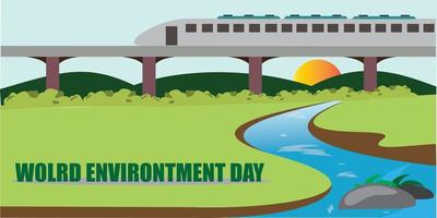 WORLD ENVIRONMENT DAY VECTOR. SIMPLE AND ELEGANT DESIGN vector