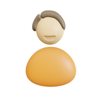 3D Render icono de perfil de personas para ilustración png