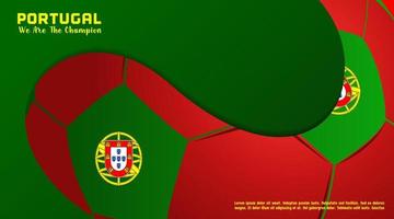 vector background Portugal flag with ball soccer , social media template, perfect color combination