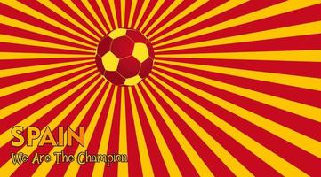 fondo vectorial bandera española con balón de fútbol, ilustración vectorial y texto, combinación de colores perfecta vector