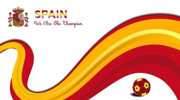 vector background spain flag with ball soccer , vector illustration and text, perfect color combination