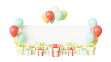 3D Birthday Color Balloon Frame png