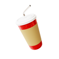 Fast food cola drink cup and drinking straw png